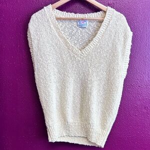 Vintage pale yellow cap sleeve sweater vest